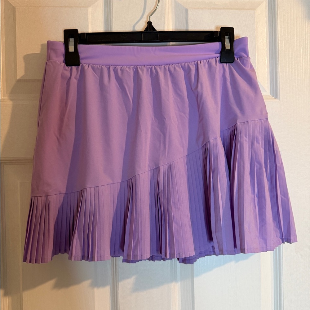 SPANX Lavender Asymmetrical Pleated athletic Skirt